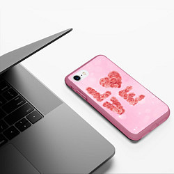 Чехол iPhone 7/8 матовый Love Розы, цвет: 3D-малиновый — фото 2