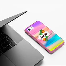 Чехол iPhone 7/8 матовый Алена, цвет: 3D-малиновый — фото 2