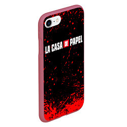 Чехол iPhone 7/8 матовый La Casa de Papel спина Z, цвет: 3D-малиновый — фото 2