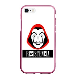 Чехол iPhone 7/8 матовый Resistenicia, цвет: 3D-малиновый