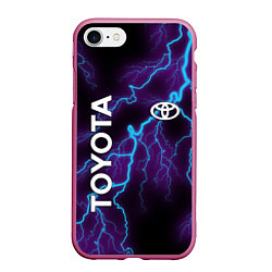 Чехол iPhone 7/8 матовый TOYOTA, цвет: 3D-малиновый