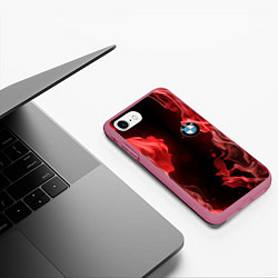 Чехол iPhone 7/8 матовый BMW, цвет: 3D-малиновый — фото 2