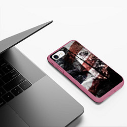 Чехол iPhone 7/8 матовый США, цвет: 3D-малиновый — фото 2