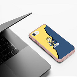 Чехол iPhone 7/8 матовый Fallout logo boy, цвет: 3D-светло-розовый — фото 2