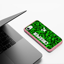 Чехол iPhone 7/8 матовый MINECRAFT CREEPER, цвет: 3D-баблгам — фото 2