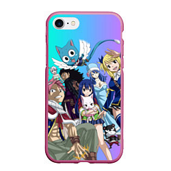 Чехол iPhone 7/8 матовый FAIRY TAIL ХВОСТ ФЕИ, цвет: 3D-малиновый