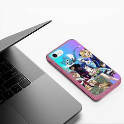 Чехол iPhone 7/8 матовый FAIRY TAIL ХВОСТ ФЕИ, цвет: 3D-малиновый — фото 2