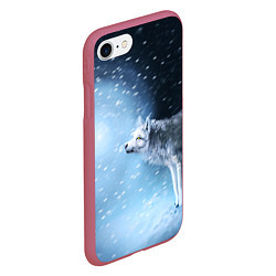 Чехол iPhone 7/8 матовый ВОЛК ЗИМА D, цвет: 3D-малиновый — фото 2