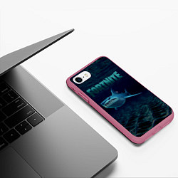 Чехол iPhone 7/8 матовый Loot Shark Fortnite, цвет: 3D-малиновый — фото 2