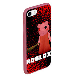 Чехол iPhone 7/8 матовый Roblox Piggy, цвет: 3D-малиновый — фото 2