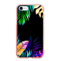 Чехол iPhone 7/8 матовый Тропическая Ночь, цвет: 3D-светло-розовый