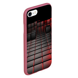 Чехол iPhone 7/8 матовый КАРБОНОВЫЕ ПЛИТЫ, цвет: 3D-малиновый — фото 2