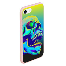 Чехол iPhone 7/8 матовый Neon skull, цвет: 3D-светло-розовый — фото 2