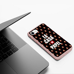 Чехол iPhone 7/8 матовый БУМАЖНЫЙ ДОМ, цвет: 3D-светло-розовый — фото 2