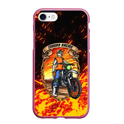 Чехол iPhone 7/8 матовый Enduro Racing Z, цвет: 3D-малиновый