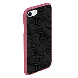 Чехол iPhone 7/8 матовый Круги черный узор геометрия, цвет: 3D-малиновый — фото 2