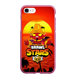 Чехол iPhone 7/8 матовый BRAWL STARS EVIL GENE В ЛЕТО, цвет: 3D-малиновый