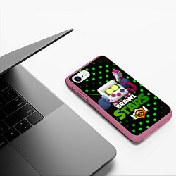 Чехол iPhone 7/8 матовый Virus 8 bit brawl stars 8 бит, цвет: 3D-малиновый — фото 2