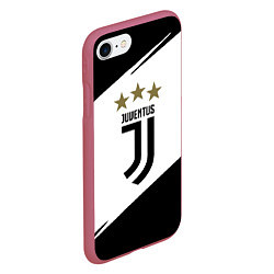 Чехол iPhone 7/8 матовый JUVENTUS, цвет: 3D-малиновый — фото 2