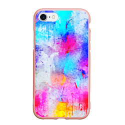 Чехол iPhone 7/8 матовый НЕОНОВЫЕ ПОТЕРТОСТИ, цвет: 3D-светло-розовый