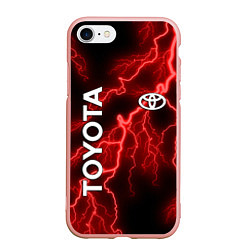 Чехол iPhone 7/8 матовый TOYOTA, цвет: 3D-светло-розовый