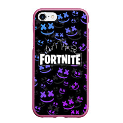 Чехол iPhone 7/8 матовый FORTNITE MARSHMELLO, цвет: 3D-малиновый