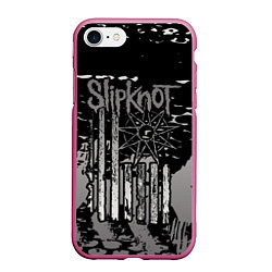 Чехол iPhone 7/8 матовый Slipknot, цвет: 3D-малиновый