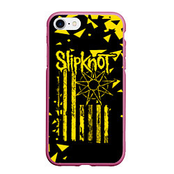 Чехол iPhone 7/8 матовый Slipknot, цвет: 3D-малиновый