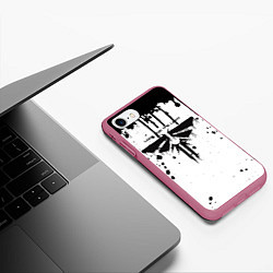 Чехол iPhone 7/8 матовый The last of us подтеки, цвет: 3D-малиновый — фото 2
