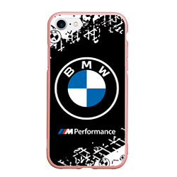 Чехол iPhone 7/8 матовый BMW БМВ, цвет: 3D-светло-розовый