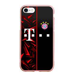 Чехол iPhone 7/8 матовый FC Bayern Munchen Форма, цвет: 3D-светло-розовый