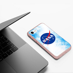 Чехол iPhone 7/8 матовый NASA НАСА, цвет: 3D-светло-розовый — фото 2