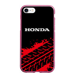 Чехол iPhone 7/8 матовый HONDA ХОНДА, цвет: 3D-малиновый