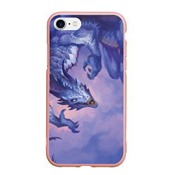 Чехол iPhone 7/8 матовый Дракон воды, цвет: 3D-светло-розовый