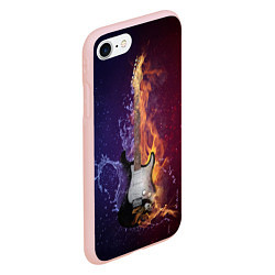 Чехол iPhone 7/8 матовый Гитара огня, цвет: 3D-светло-розовый — фото 2