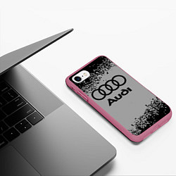 Чехол iPhone 7/8 матовый AUDI АУДИ, цвет: 3D-малиновый — фото 2