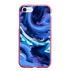 Чехол iPhone 7/8 матовый Абстрактные волны, цвет: 3D-малиновый