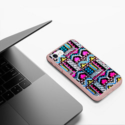 Чехол iPhone 7/8 матовый Ацтеки, цвет: 3D-светло-розовый — фото 2