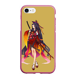 Чехол iPhone 7/8 матовый Geisha 2, цвет: 3D-малиновый