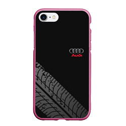 Чехол iPhone 7/8 матовый AUDI, цвет: 3D-малиновый