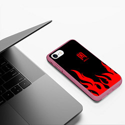 Чехол iPhone 7/8 матовый Monsta X, цвет: 3D-малиновый — фото 2