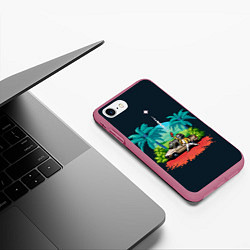 Чехол iPhone 7/8 матовый PUBG Pixel, цвет: 3D-малиновый — фото 2