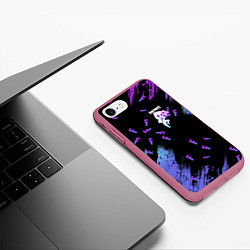 Чехол iPhone 7/8 матовый FORTNITE MARSHMELLO, цвет: 3D-малиновый — фото 2