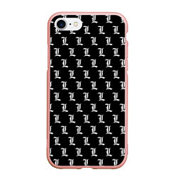 Чехол iPhone 7/8 матовый Эл паттерн черный, цвет: 3D-светло-розовый