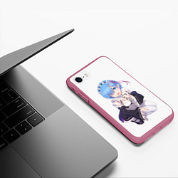 Чехол iPhone 7/8 матовый Re:Zero, цвет: 3D-малиновый — фото 2