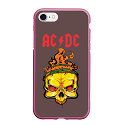 Чехол iPhone 7/8 матовый ACDC, цвет: 3D-малиновый