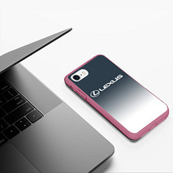 Чехол iPhone 7/8 матовый LEXUS ЛЕКСУС, цвет: 3D-малиновый — фото 2