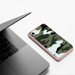 Чехол iPhone 7/8 матовый Camouflage 2, цвет: 3D-светло-розовый — фото 2