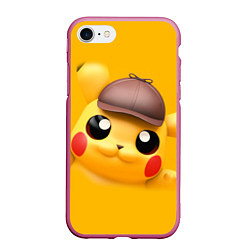 Чехол iPhone 7/8 матовый Pikachu Pika Pika, цвет: 3D-малиновый