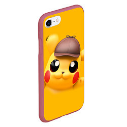Чехол iPhone 7/8 матовый Pikachu Pika Pika, цвет: 3D-малиновый — фото 2